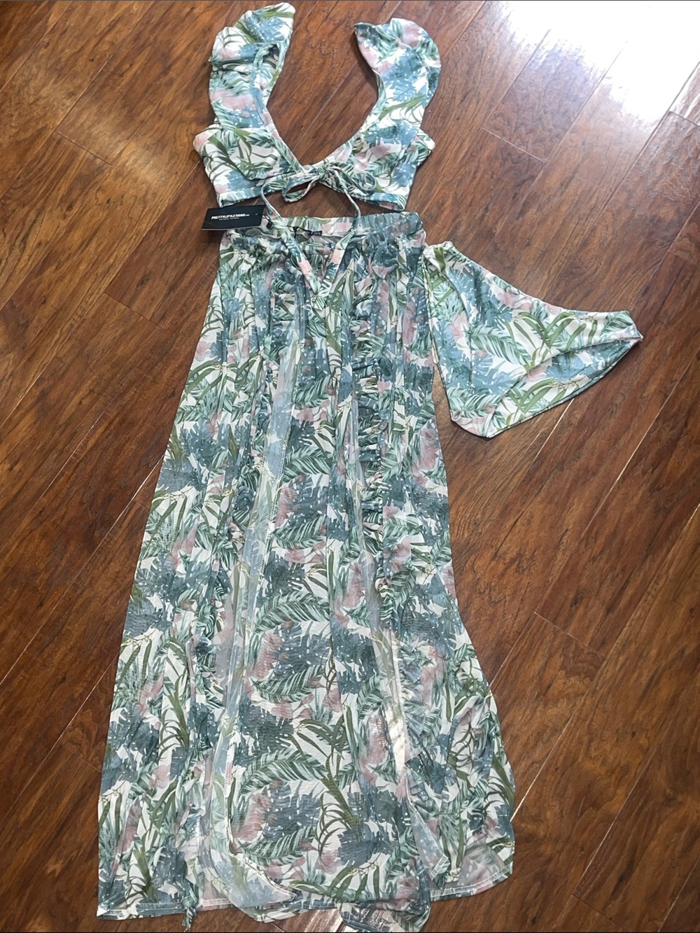 Tropical Bikini Set with Cover-Up‎